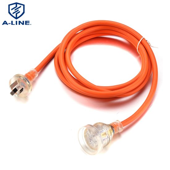 10M Australia Transparent extension cord with 10A ,250V ,H07VV-F 3*1.5MM2 