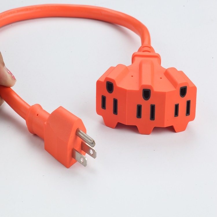 Us 3-Outlets Power Strip Extension Lead Socket