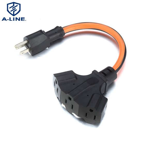 North America Standard Indoor Outdoor Heavy Duty Extension Cord 10/3 AWG SJTW 15A 125V 1875W