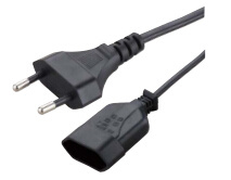 VDE Approved European 2-Pin Power Cord