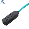 10FT US 3 outlets Extension Cord NEMA 5-15P male to female power cable used in America market/american extension cord