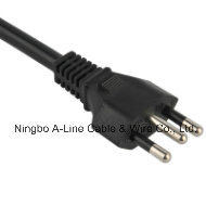 AC Power Cable with 3-Pin Plug, Brasil Home Appliance Power Supply Cords